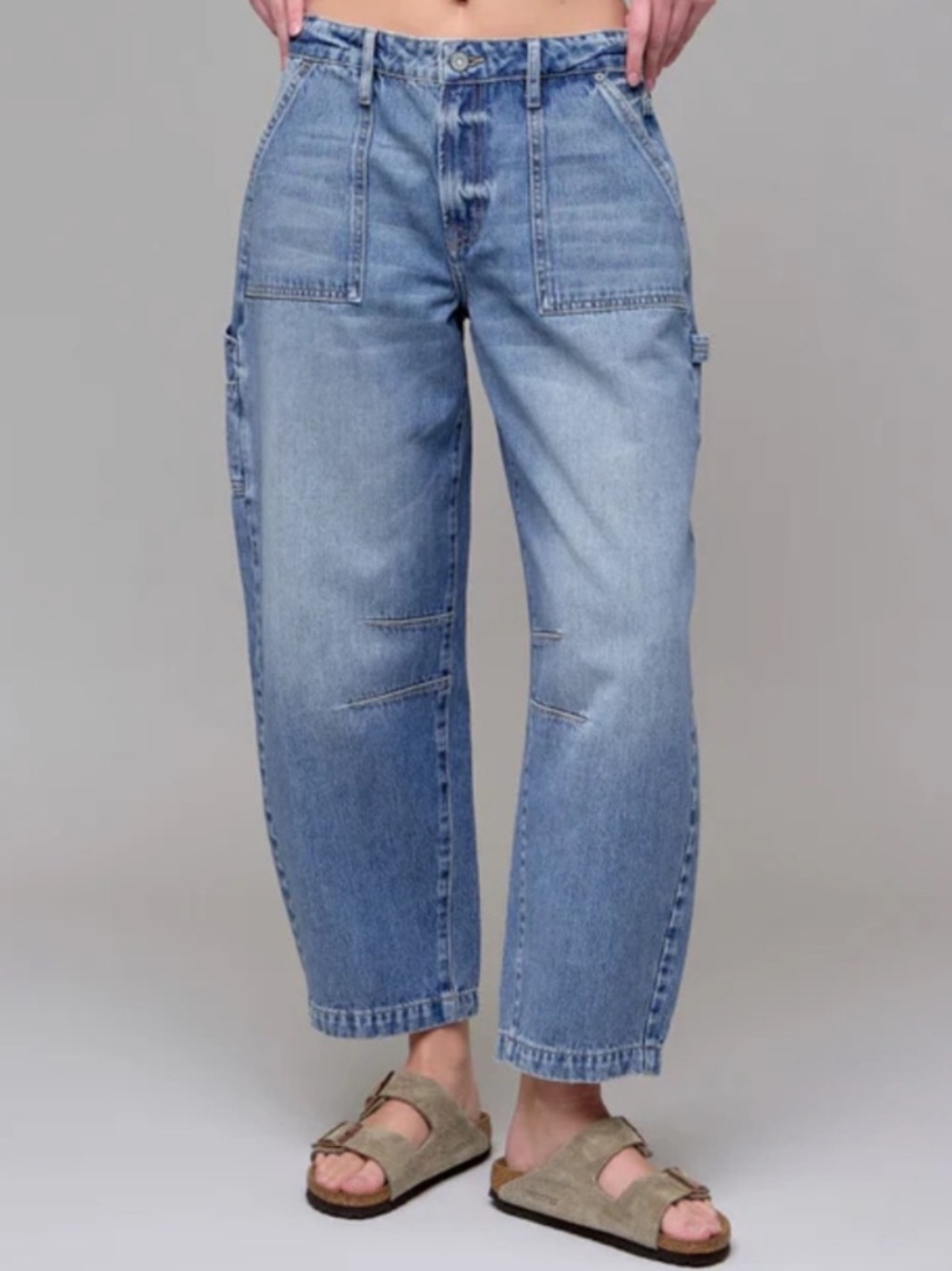 HIDDEN- SAMMIE High Rise Cropped Barrel Jean